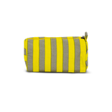 Yellow and Grey Randa Striped Cotton Toiletry Bag