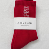 Le Bon Shoppe Preppy Socks - Red/Cream