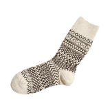 Nishiguchi Kutsushita Wool Jacquard Socks - Cream