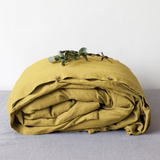 Linen Tales Linen Duvet Cover, Lemon Curry