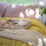 Linen Tales Linen Duvet Cover, Lemon Curry