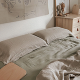 Linen Tales Linen Fitted Sheet, Sage