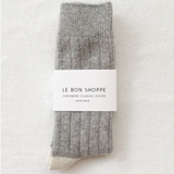 Le Bon Shoppe Extended Cashmere Classic Socks Grey Melange