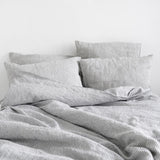 Thin Black Stripes Linen Duvet Cover and pillowcase Set