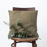 Linen Tales Martini Olive Linen Cushion Cover - 50 x 50cm