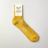 Nishiguchi Kutsushita Praha, Linen Ribbed Socks Yellow