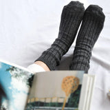 Nishiguchi Kutsushita Cashmere Ribbed Socks - Charcoal