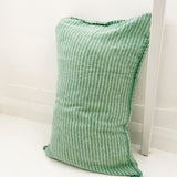 Linge Particulier 100% Linen Cushion Cover, 60x40cm - Sage Green Ticking was £38
