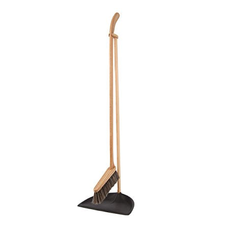 Tall dustpan and brush set black - Tea and Kate