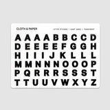 Cloth + Paper Letter Stickers Transparent Avant Garde