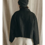 Fog Linen  Lilija Short Jacekt Wool Linen Black