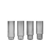 Ferm Living Ripple Long Drink Glasses Set of 4, Smoked Grey was £55