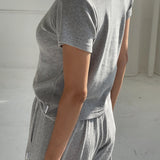 Le Bon Shoppe Pointelle Babe Tee Melange Grey