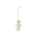 Fog Linen Paper Mache Holiday Ornament White Bear