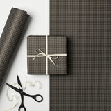 Kinshipped Black Graph Paper Gift Wrap