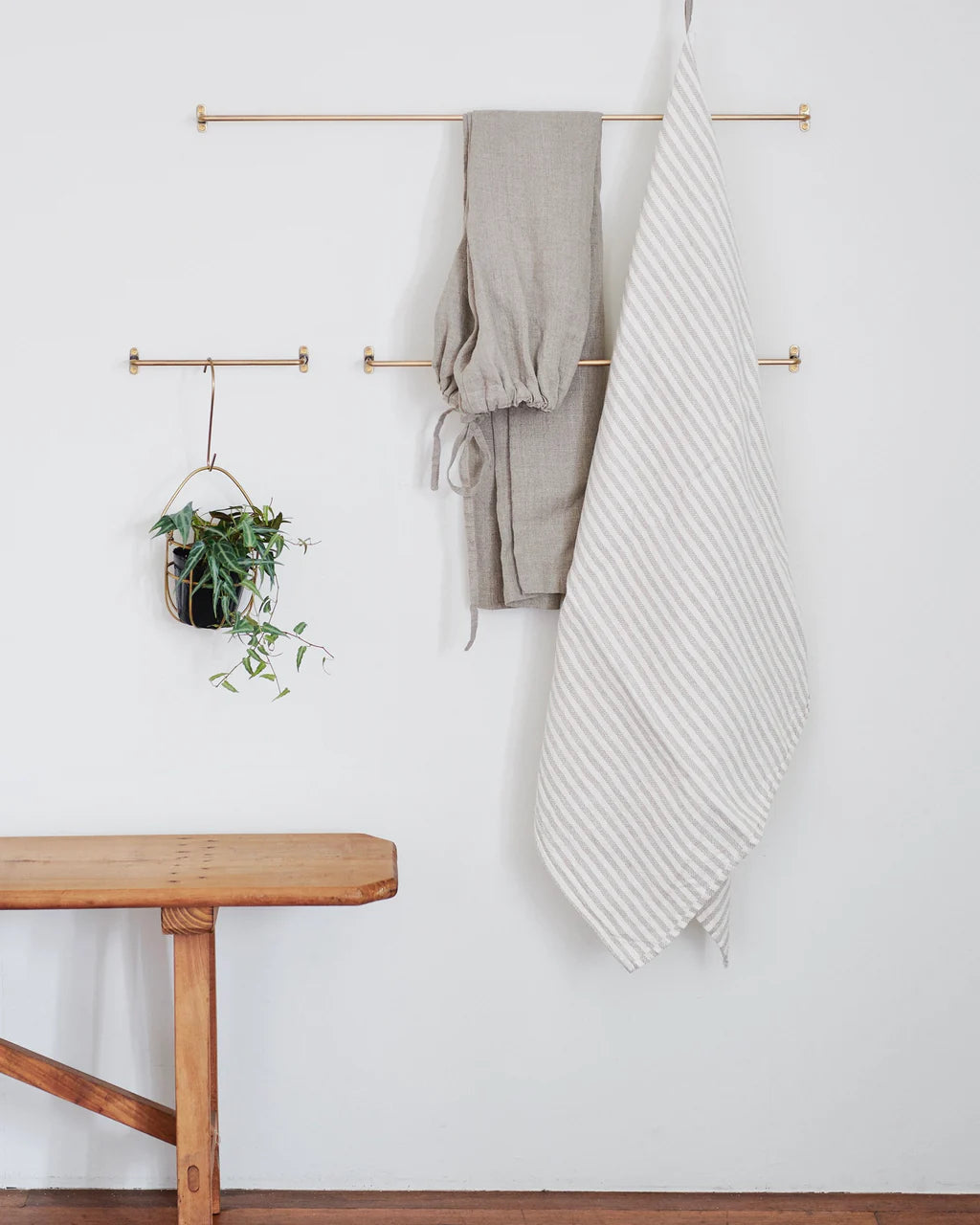 Fog Linen Brass Towel Rail, Medium - Tea and Kate