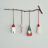 Fog Linen Holiday Ornament 4 Pcs Set