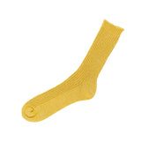 Nishiguchi Kutsushita Praha, Linen Ribbed Socks Yellow