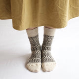 Nishiguchi Kutsushita Wool Jacquard Socks - Grey