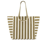Rose in April Elisa Tote Bag Stripes Olive - Greige