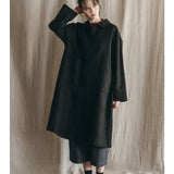 Fog Linen Rasa Coat Wool Linen Black