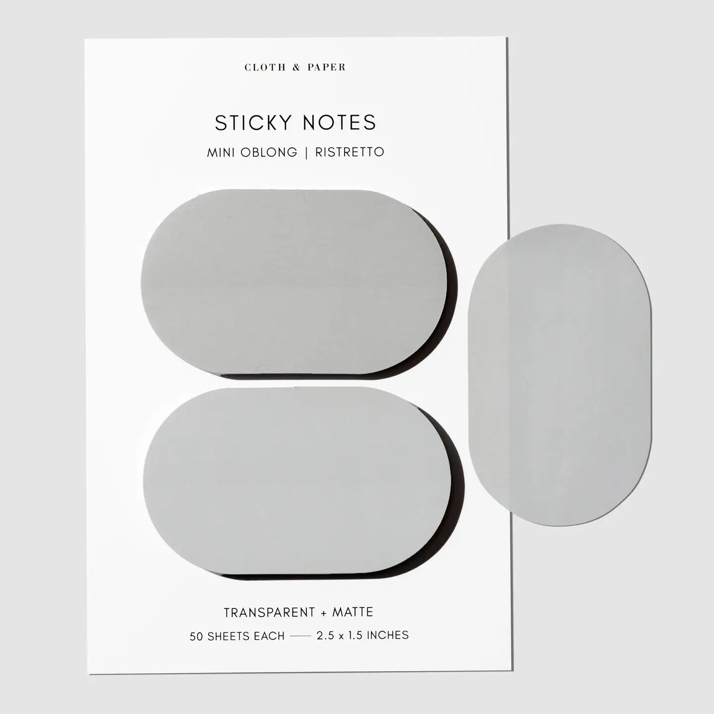 Cloth + Paper Mini Oblong Sticky Note Set Ristretto - Tea and Kate