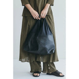 Fog Linen x Mii Thaii Leather Azuma Bag M Black