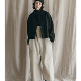 Fog Linen  Lilija Short Jacekt Wool Linen Black