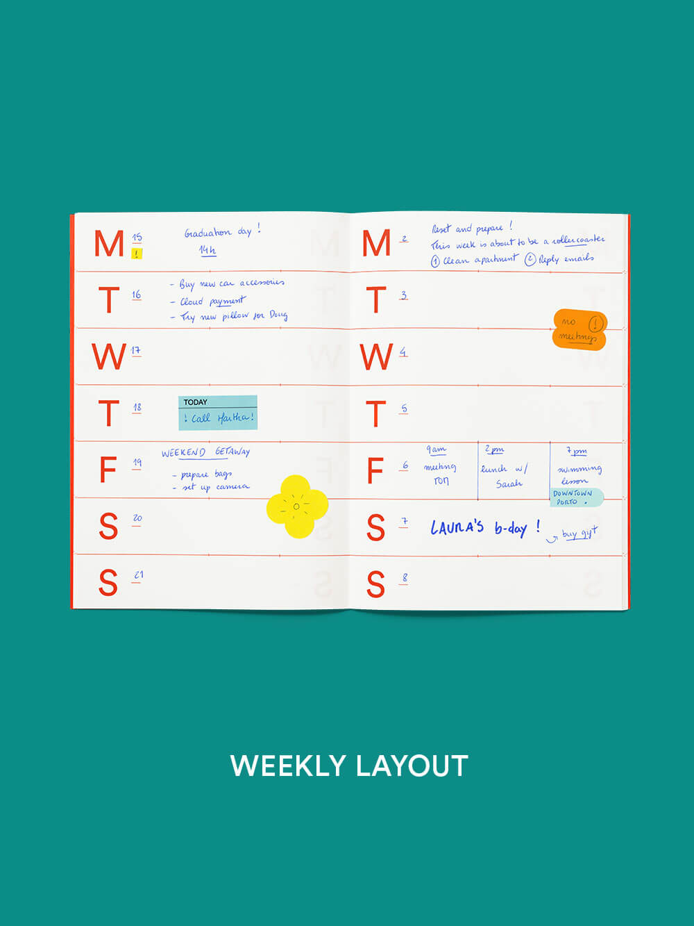 MishMash Weekly Planner Citrine - Tea and Kate