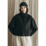 Fog Linen  Lilija Short Jacekt Wool Linen Black