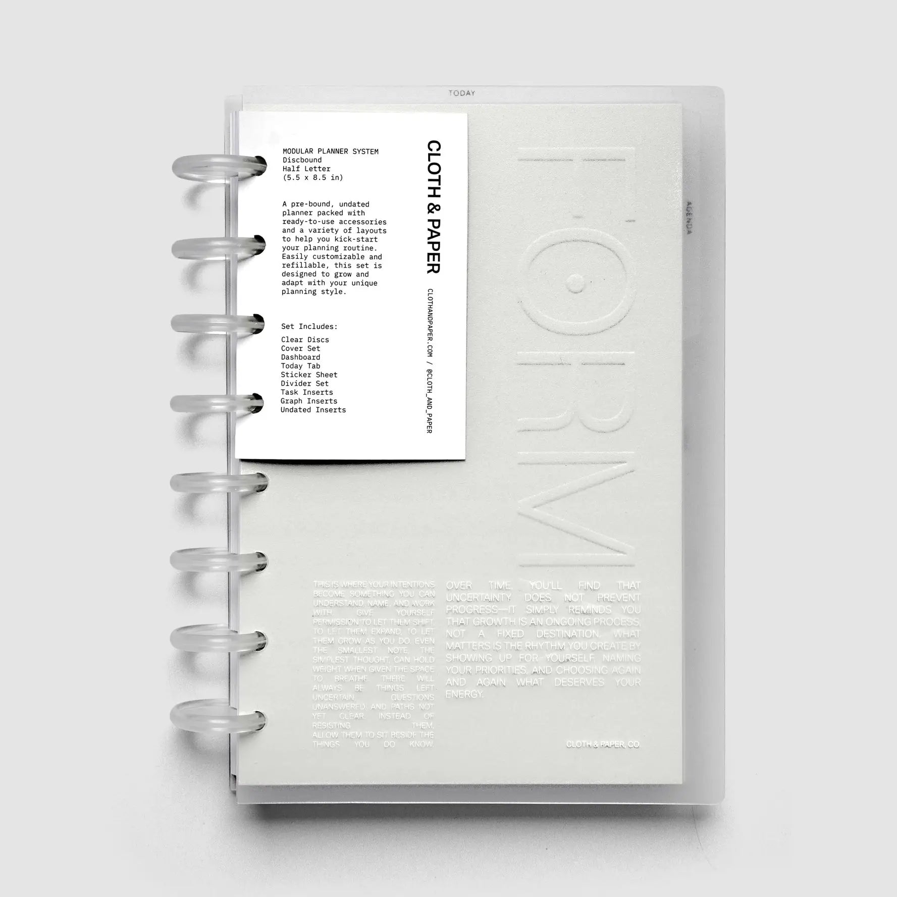 Cloth + Paper Forma Modular Planner System Half Letter - Tea and Kate