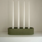 Swedish Stripe Candleholder - Green