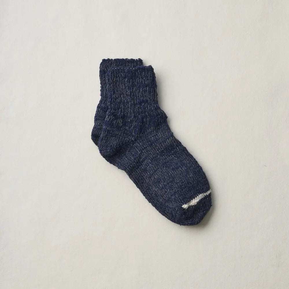 Yahae Japanese Garabou Organic Cotton Ankle Socks Navy - Tea and Kate