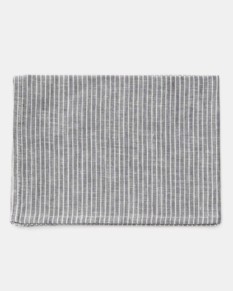Fog Linen Linen Kitchen Cloth - Grey Thin White Stripe, WAS £14 - Tea and Kate