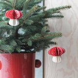 Oy Oy Design Christmas Mushroom Paper Ornament - Pack of 3 WAS £18