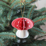Oy Oy Design Christmas Mushroom Paper Ornament - Pack of 3 WAS £18