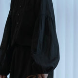 Careless Label Soft Oversize Summer Blouse in Black