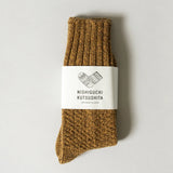 NISHIGUCHI KUTSUSHITA Wool/Cotton Boot Socks - Mustard