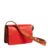 Rye Classic Leather Satchel - Red/Conker was £250