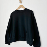 Le Bon Shoppe French Terry Poche Top - Black