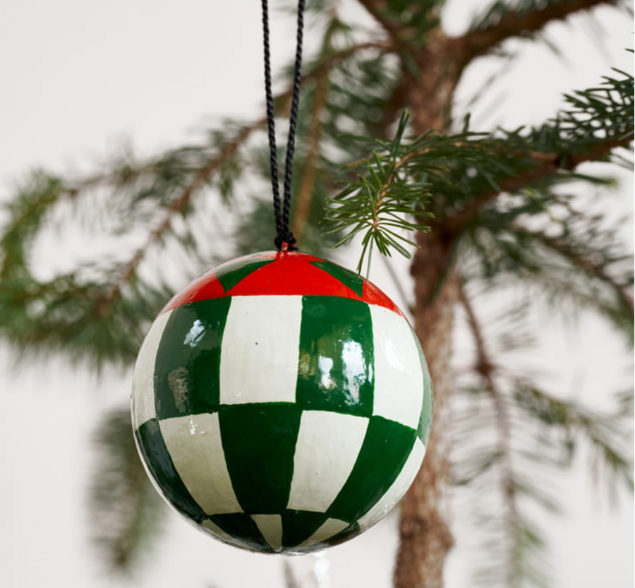 Harlequin Christmas Ornament - Green