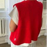 Le Bon Shoppe Granny Cotton Sweater Gilet - Chilli Pepper, was £90