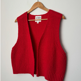 Le Bon Shoppe Granny Cotton Sweater Gilet - Chilli Pepper, was £90