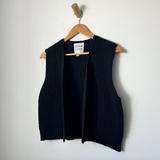 Le Bon Shoppe Granny Cotton Sweater Gilet - Black