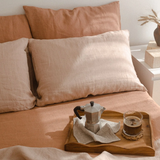 Linen Tales Linen Fitted Sheet, Cafe Creme