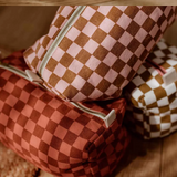 Rose & April Vic Washbag, Caramel Checkerboard