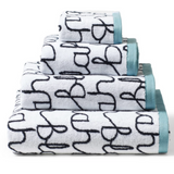 Donna Wilson 'Blah Blah' Bath Sheet -  Light Blue edge