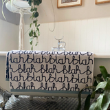 Donna Wilson 'Blah Blah' Bath Sheet -  Light Blue edge