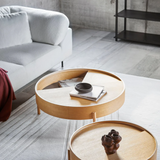 Woud Arc Table - 89cm, White Pigmented Lacquered Oak or Oiled Oak