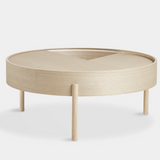 Woud Arc Table - 89cm, White Pigmented Lacquered Oak or Oiled Oak